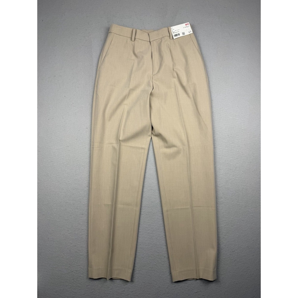 UNIQLO Women Smart Ankle Pants Size S 26-27 Beige Stretch Trousers NWT